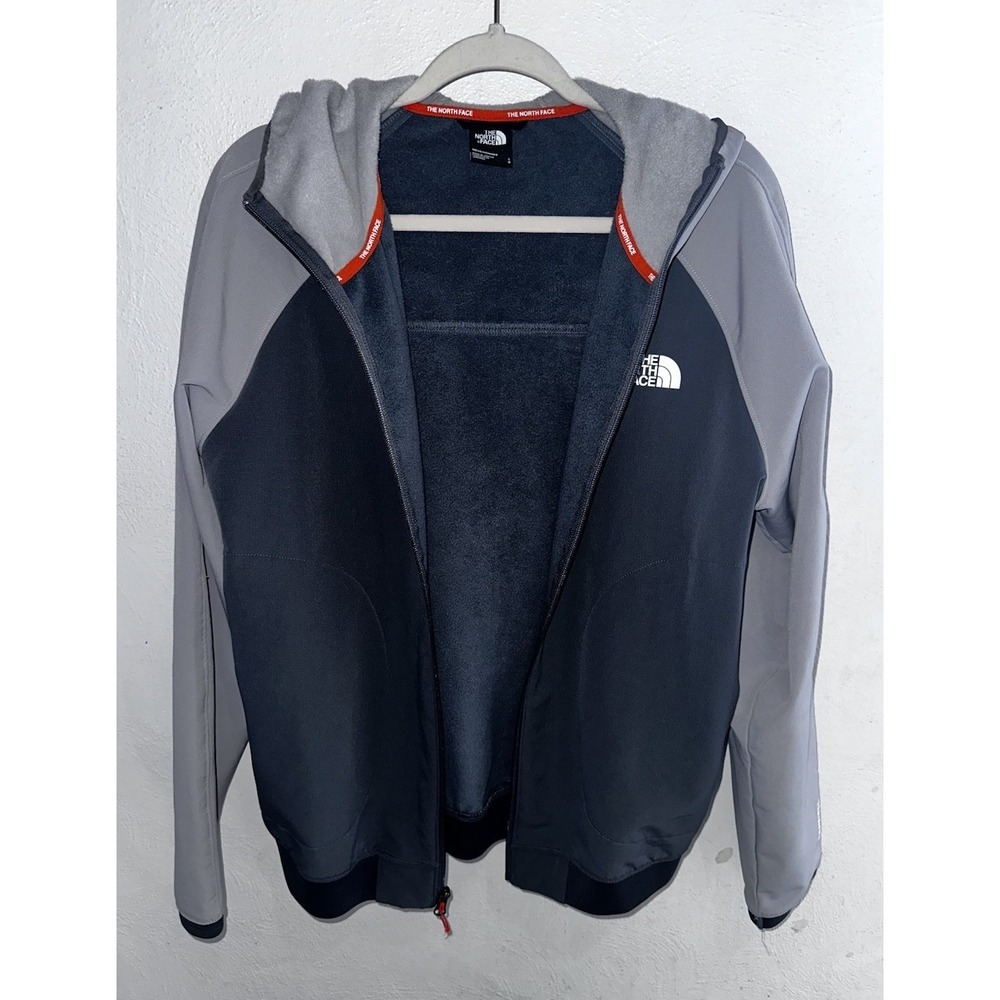 The North Face Men's Grey, White, Orange Zip Up Hoodie Size Large